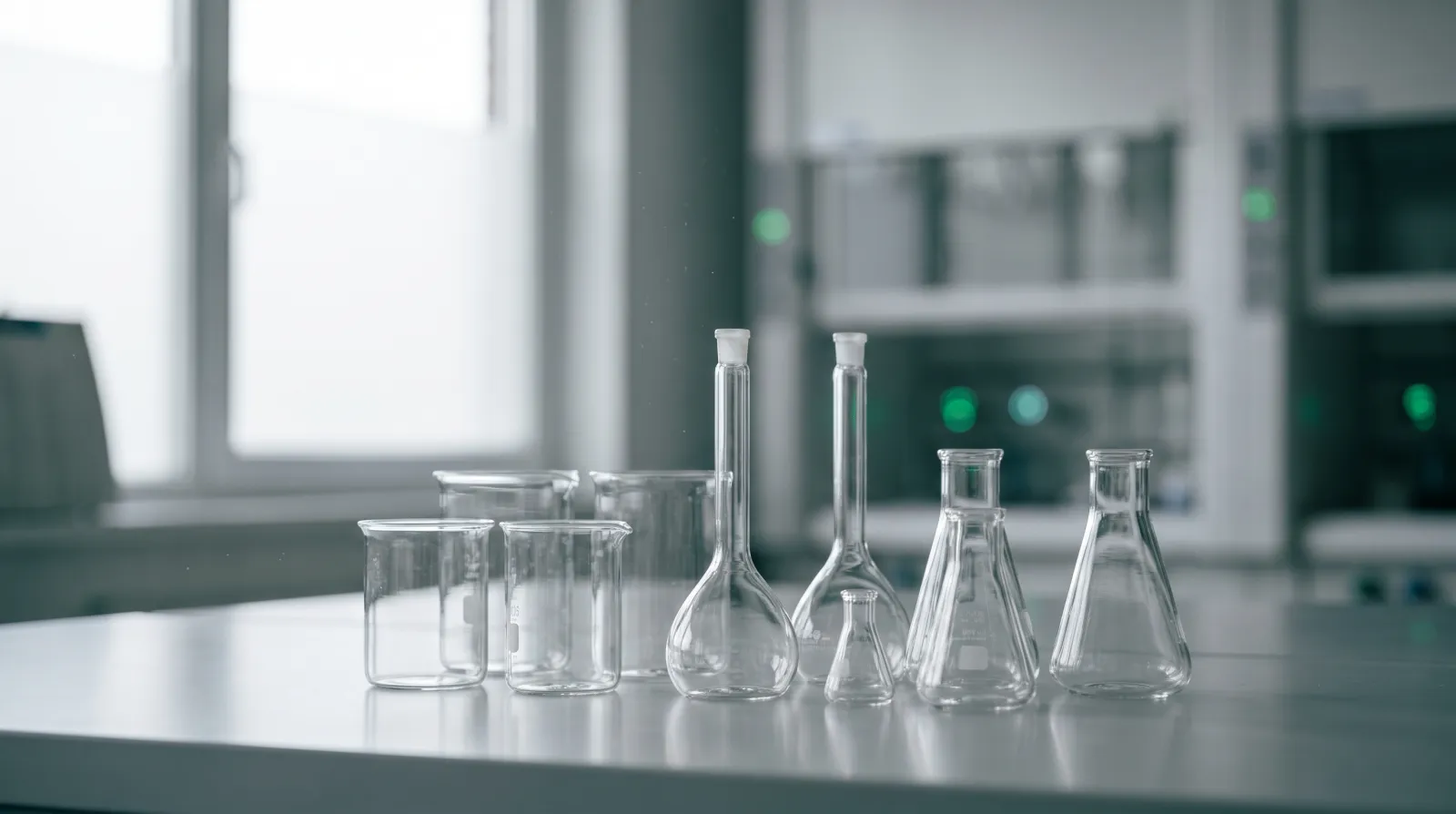Laboratorní sklo připravené k rekonstituci lyofilizovaných výzkumných peptidů