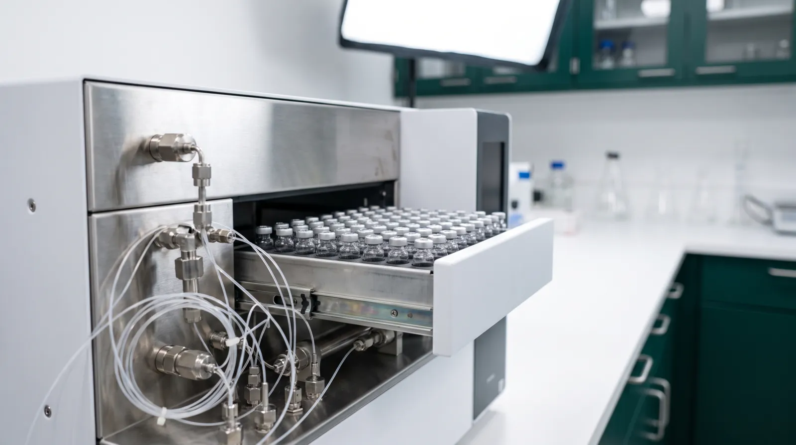 Analisi cromatografica HPLC di campioni di peptidi di ricerca in un laboratorio indipendente
